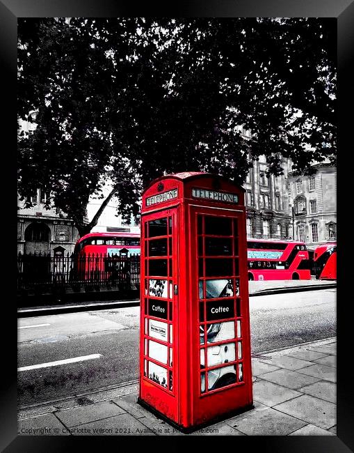 London Red Framed Print by Charlotte Wilson