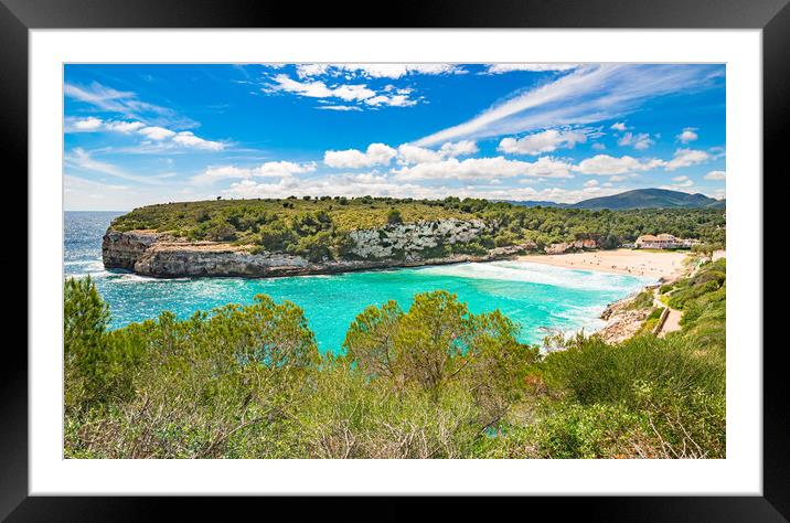 Majorca beach Cala Romantica, beautiful bay, Balea Framed Mounted Print by Alex Winter