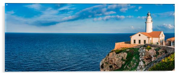 Lighthouse panorama Majorca  Acrylic by Alex Winter