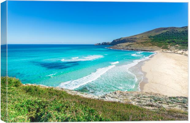 Sand beach Cala Mesquida on Mallorca island, Spain Canvas Print by Alex Winter