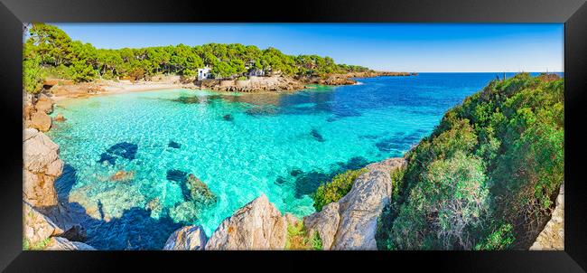 Beach scenery panorama on Majorca, Spain, Balearic Framed Print by Alex Winter