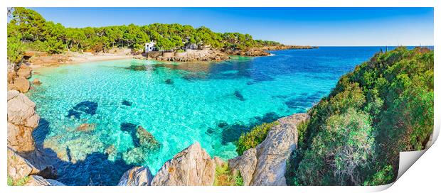 Beach scenery panorama on Majorca, Spain, Balearic Print by Alex Winter