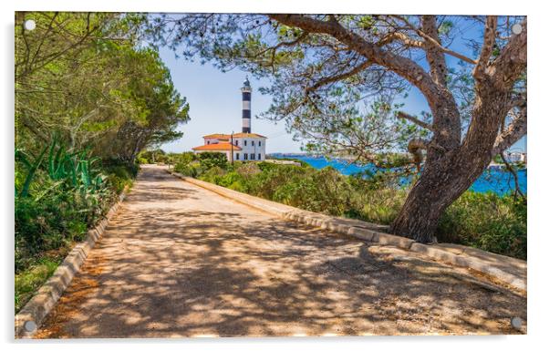 Lighthouse Portocolom Mallorca Acrylic by Alex Winter