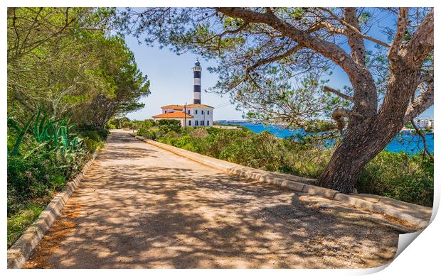 Lighthouse Portocolom Mallorca Print by Alex Winter