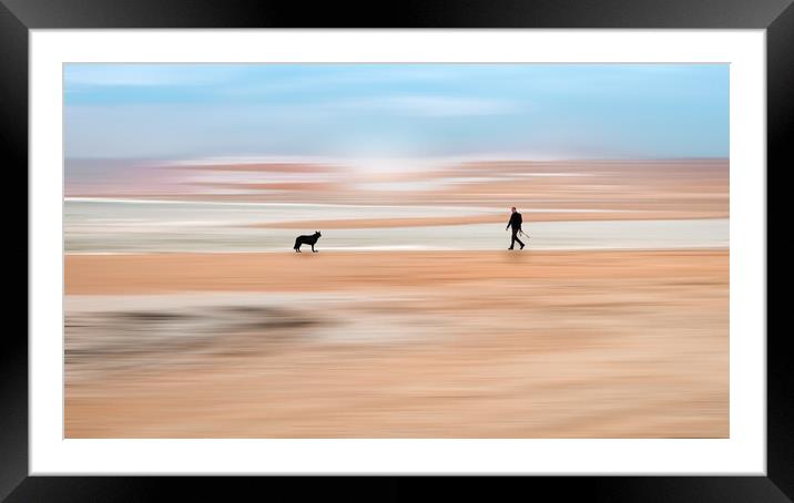 One Man and his Dog Framed Mounted Print by Mark Jones