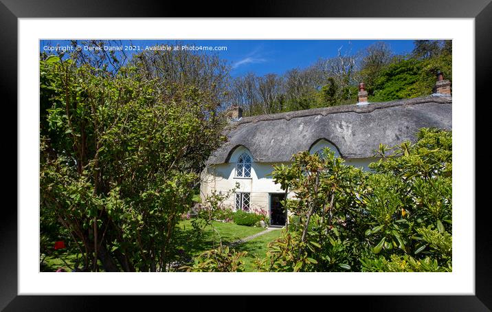 Enchanting Dorset Thatched Cottage Framed Mounted Print by Derek Daniel