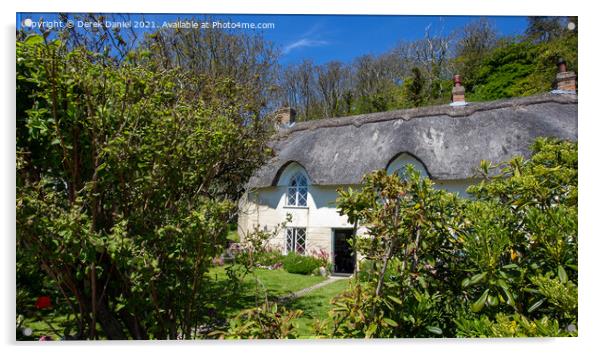 Enchanting Dorset Thatched Cottage Acrylic by Derek Daniel