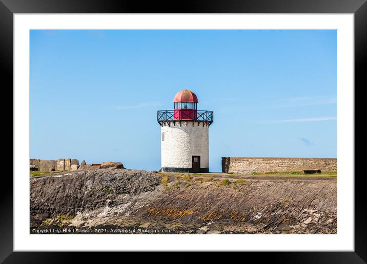 Burry Port Lighthouse Framed Mounted Print by Heidi Stewart