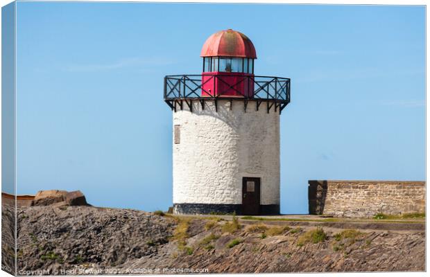 Burry Port Lighthouse Canvas Print by Heidi Stewart