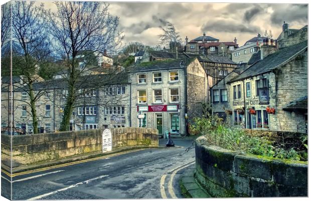 Hollowgate Bridge Holmfirth Canvas Print by Alison Chambers