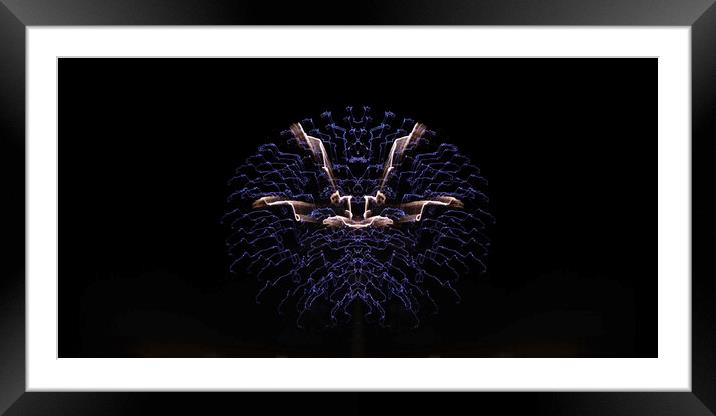   Wall art image of colourful blue and white surreal and abstrac Framed Mounted Print by Geoff Childs