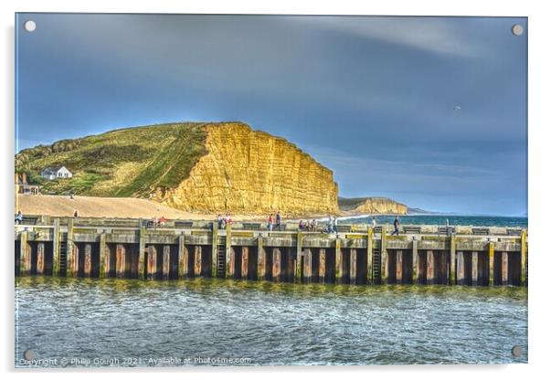 East Cliff Westbay Acrylic by Philip Gough