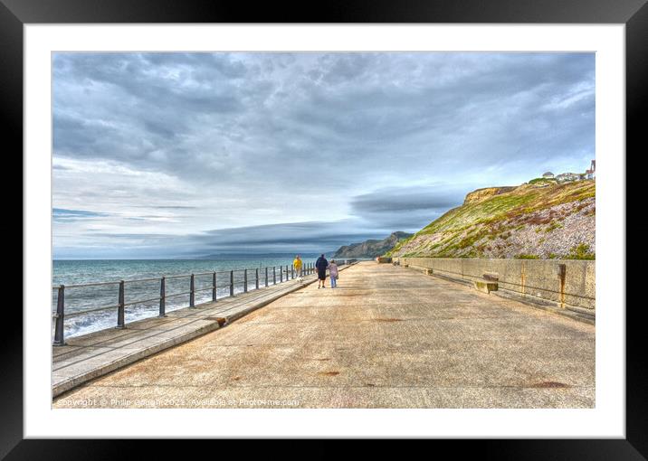 Walking In West Bay Framed Mounted Print by Philip Gough