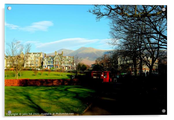 Hope park, Keswick, Cumbria. Acrylic by john hill