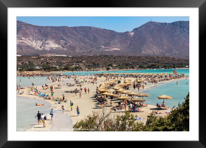 Elafonisi beach, Chania, Crete, Greece Framed Mounted Print by Kevin Hellon