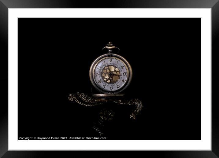 Antique Pocket Watch Framed Mounted Print by Raymond Evans