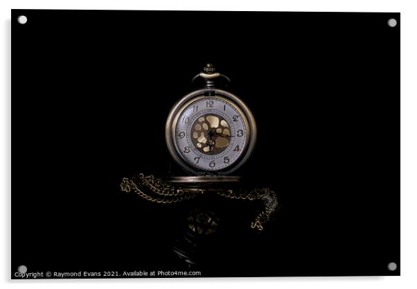 Antique Pocket Watch Acrylic by Raymond Evans
