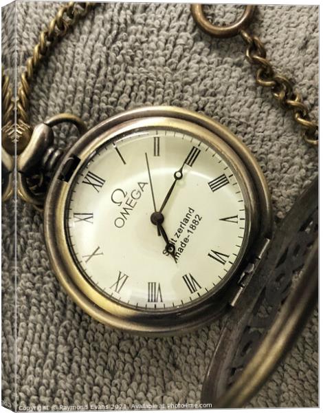 Antique Omega fob watch Canvas Print by Raymond Evans