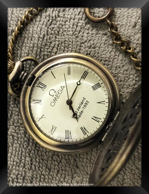 Antique Omega fob watch Framed Print by Raymond Evans
