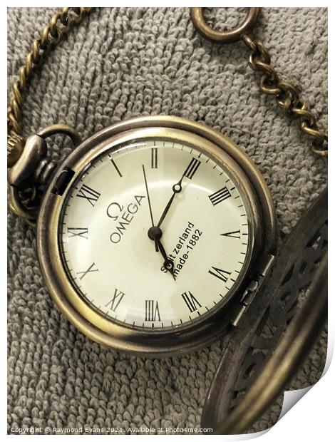Antique Omega fob watch Print by Raymond Evans