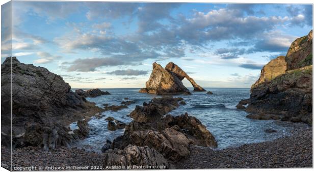 Bow Fiddle Rock golden hour Canvas Print by Anthony McGeever