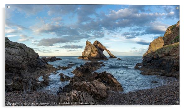 Bow Fiddle Rock golden hour Acrylic by Anthony McGeever