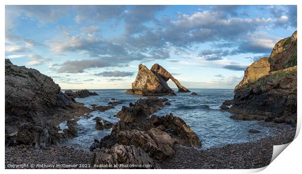Bow Fiddle Rock golden hour Print by Anthony McGeever