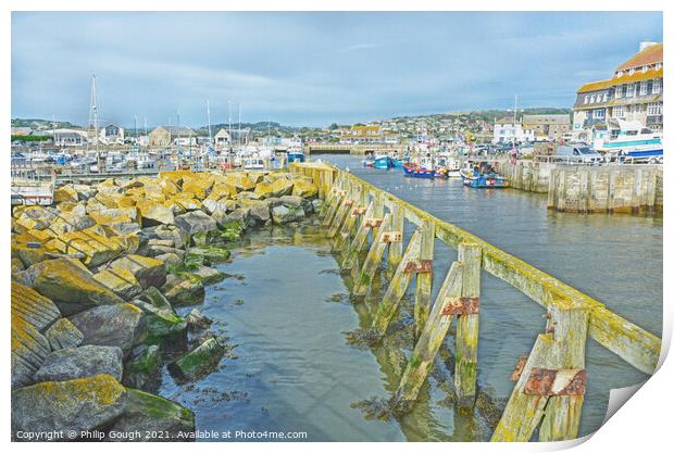 West Bay Harbour Print by Philip Gough