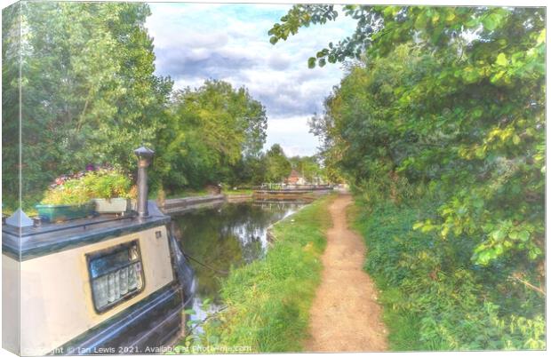 Along The Towpath Canvas Print by Ian Lewis