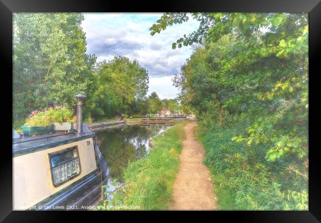 Along The Towpath Framed Print by Ian Lewis