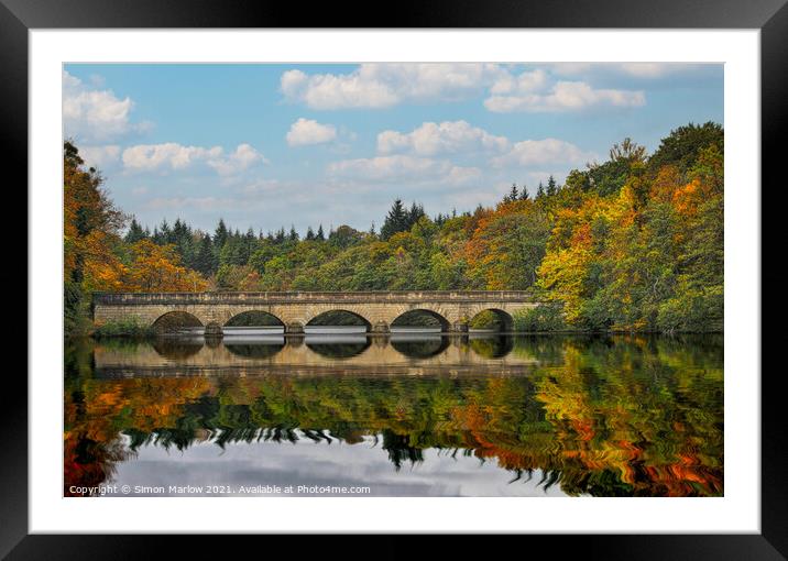 Bridge over the lake at Virginia Water Framed Mounted Print by Simon Marlow