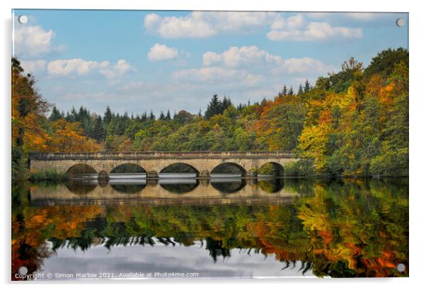 Bridge over the lake at Virginia Water Acrylic by Simon Marlow