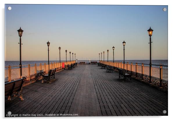 Golden Hour at Skegness Pier Acrylic by Martin Day