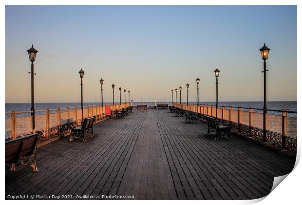 Golden Hour at Skegness Pier Print by Martin Day