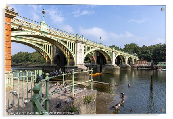Richmond Lock and Footbridge Acrylic by Jim Monk