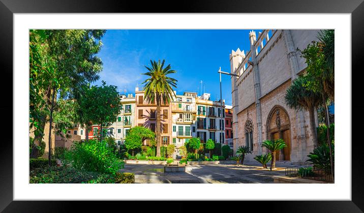Houses in old town center of Palma de Majorca, Spa Framed Mounted Print by Alex Winter