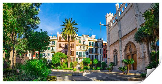 Houses in old town center of Palma de Majorca, Spa Print by Alex Winter