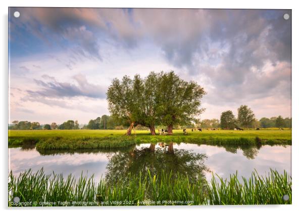 Reflections on the river Stour Acrylic by Graeme Taplin Landscape Photography