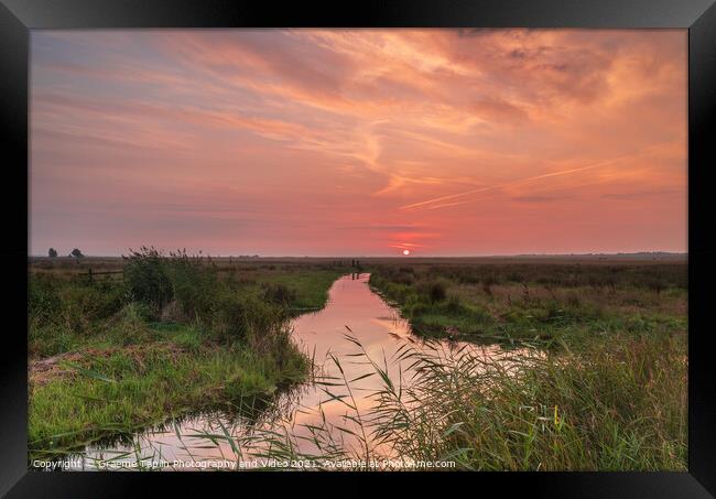 Sunrise over the Halvergate marshes Framed Print by Graeme Taplin Landscape Photography