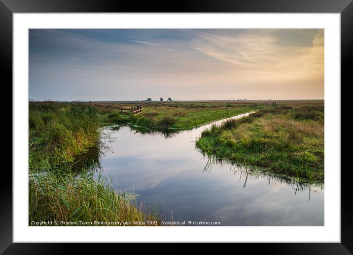 Sunrise over the Halvergate marshes Framed Mounted Print by Graeme Taplin Landscape Photography