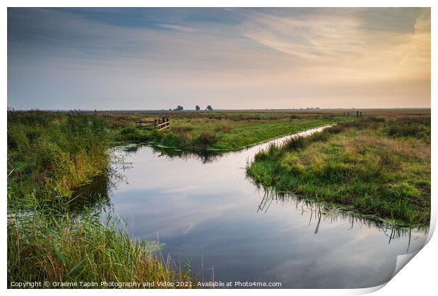 Sunrise over the Halvergate marshes Print by Graeme Taplin Landscape Photography