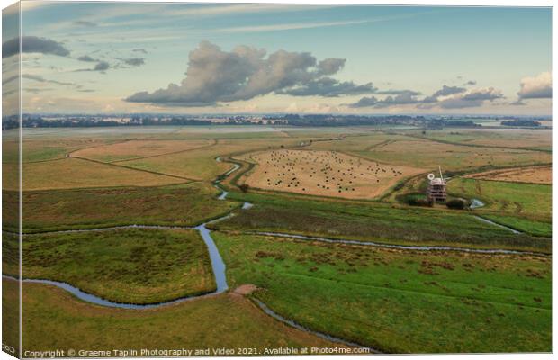 Halvergate marshland Norfolk Canvas Print by Graeme Taplin Landscape Photography