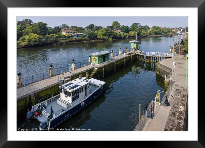 Richmond Lock, Greater London Framed Mounted Print by Jim Monk