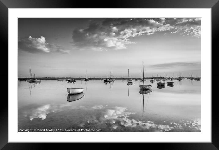 Early Morning Reflections at Brancaster Staithe Mo Framed Mounted Print by David Powley