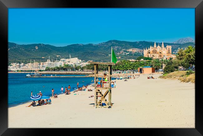 Palma de Majorca with view of Cathedral, Spain  Framed Print by Alex Winter
