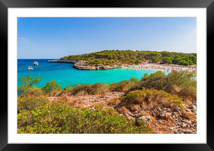 Beautiful beach bay Cala SAmarador on Mallorca island, Spain Framed Mounted Print by Alex Winter