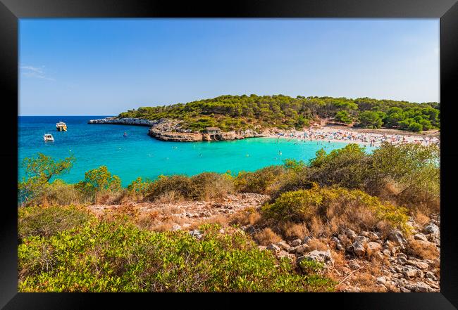 Beautiful beach bay Cala SAmarador on Mallorca island, Spain Framed Print by Alex Winter
