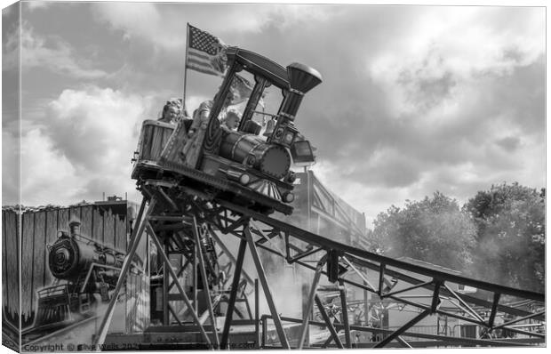 Monochrome runaway train Canvas Print by Clive Wells