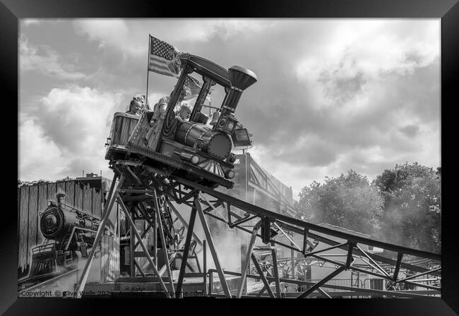 Monochrome runaway train Framed Print by Clive Wells
