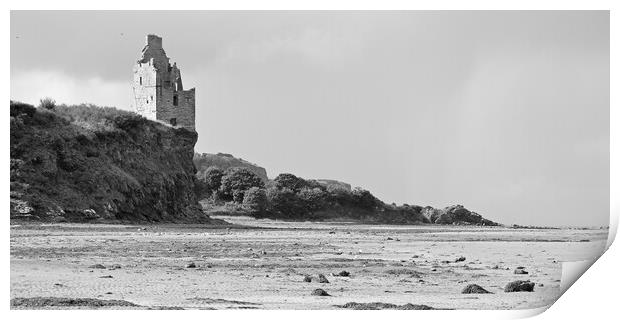 Greenan castle mono Print by Allan Durward Photography